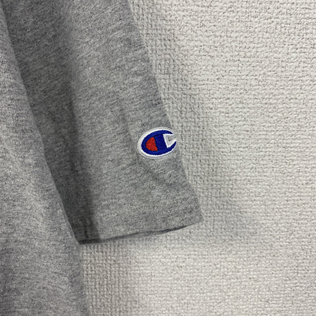 古着 used　champion チャンピオン　半袖プリントTシャツ　グレー　バスケ　クルーネック　レトロデザイン　XLサイズ
