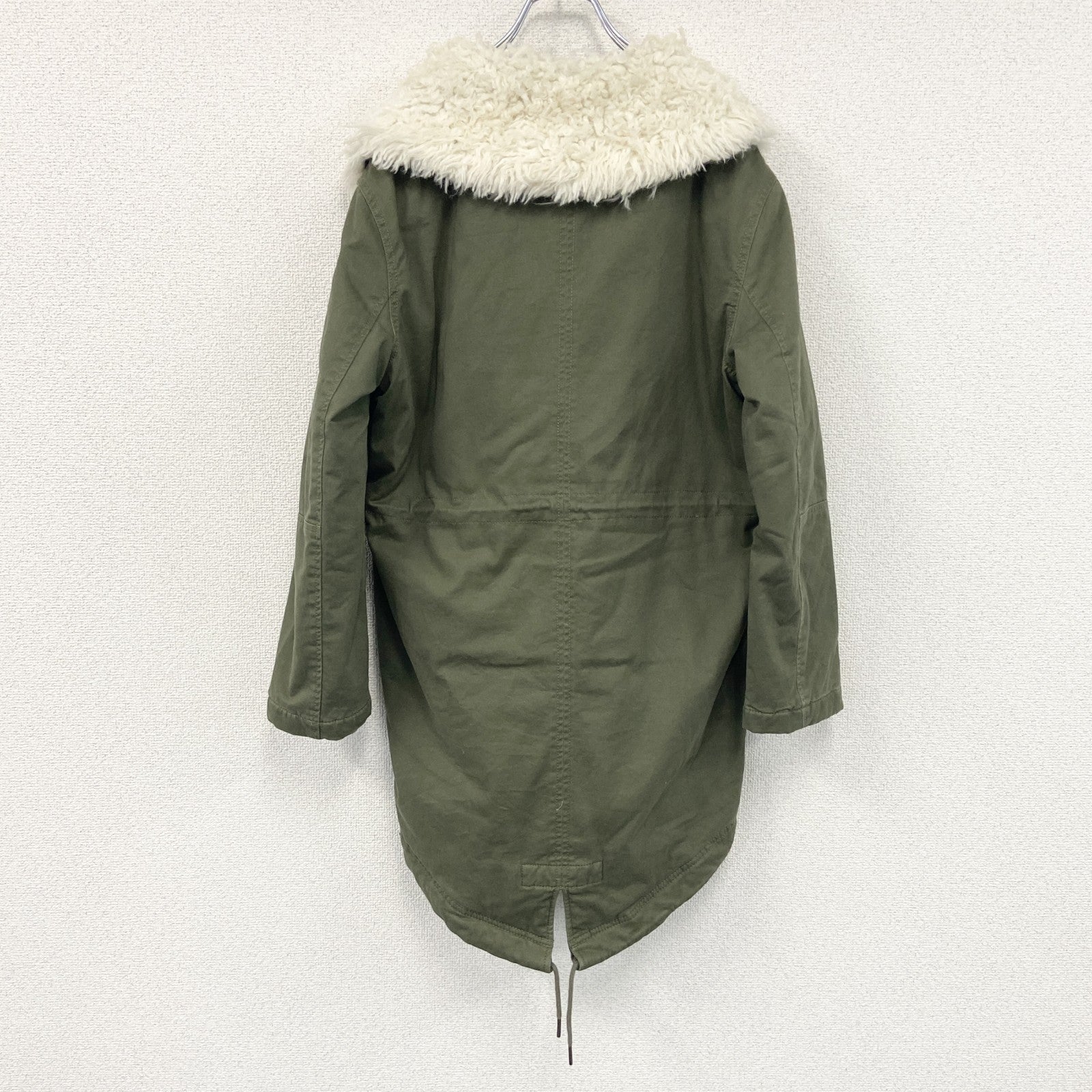 GAP　ギャップ　PRIMALOFT　モッズコート　ミリタリージャケット　ファー付き　カーキ　Sサイズ