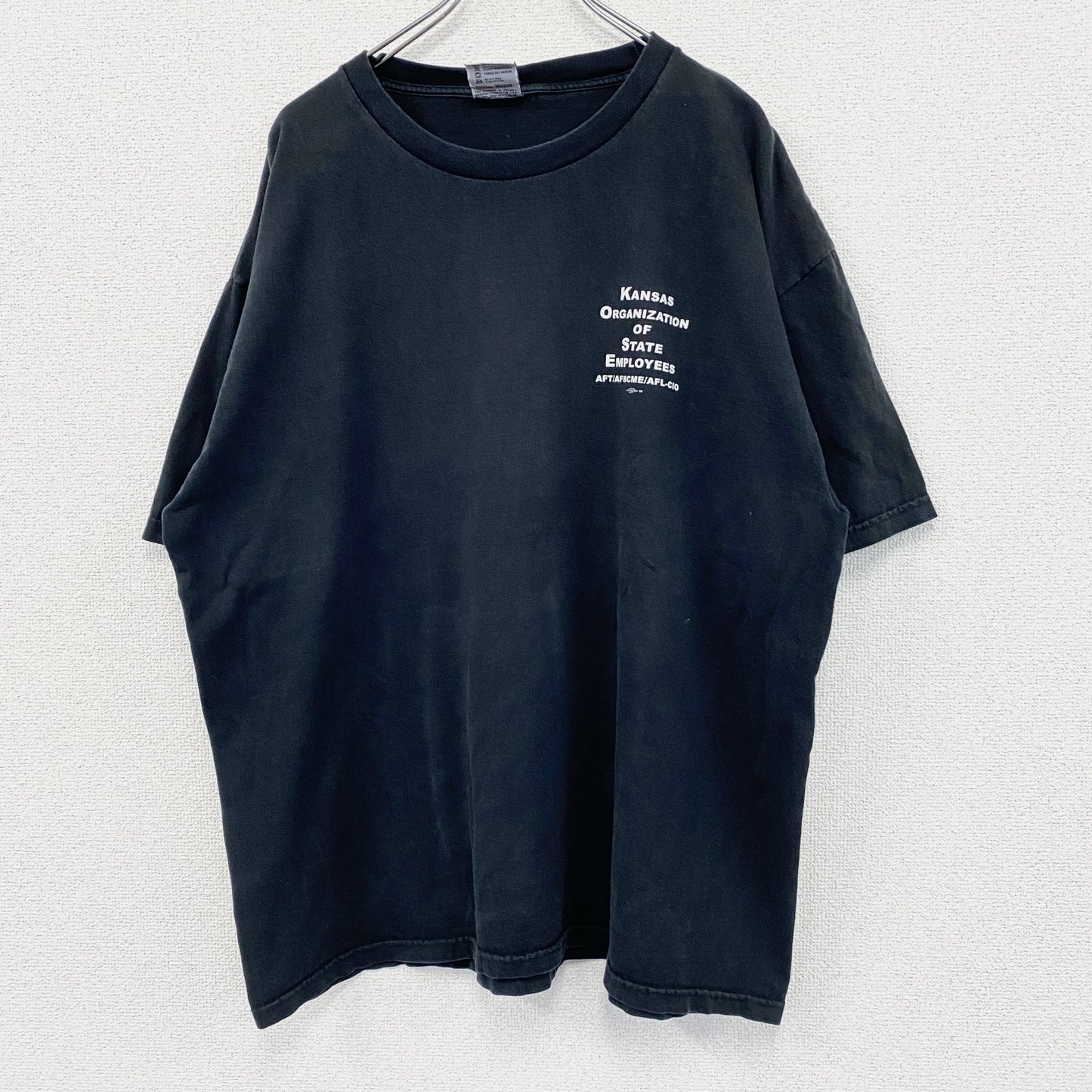 90s　UNION MADE　半袖プリントTシャツ　KOSE　ヴィンテージ　黒　ブラック　2XLサイズ