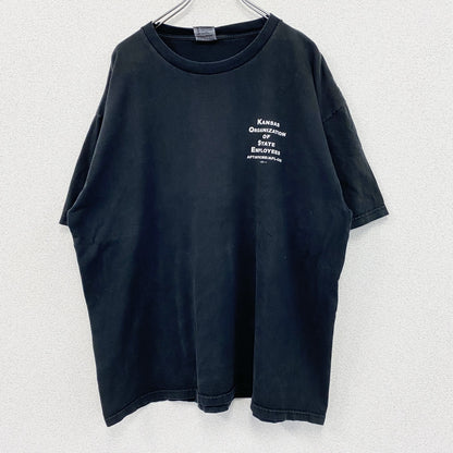 90s　UNION MADE　半袖プリントTシャツ　KOSE　ヴィンテージ　黒　ブラック　2XLサイズ