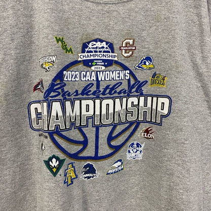古着 used　champion チャンピオン　半袖プリントTシャツ　グレー　バスケ　クルーネック　レトロデザイン　XLサイズ