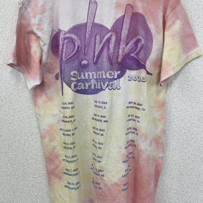 古着 used　P！NK　ピンク　半袖アーティストプリントTシャツ　ツアーT　タイダイ柄　海外限定　クルーネック　Mサイズ