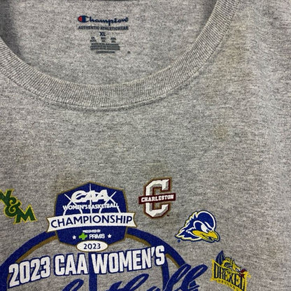 古着 used　champion チャンピオン　半袖プリントTシャツ　グレー　バスケ　クルーネック　レトロデザイン　XLサイズ