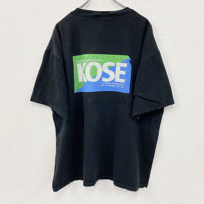 90s　UNION MADE　半袖プリントTシャツ　KOSE　ヴィンテージ　黒　ブラック　2XLサイズ