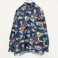 古着 used　NORTH RIVER ノースリバー　半袖プリント総柄シャツ　クラシックカー　旧車　個性的　レトロ　Lサイズ