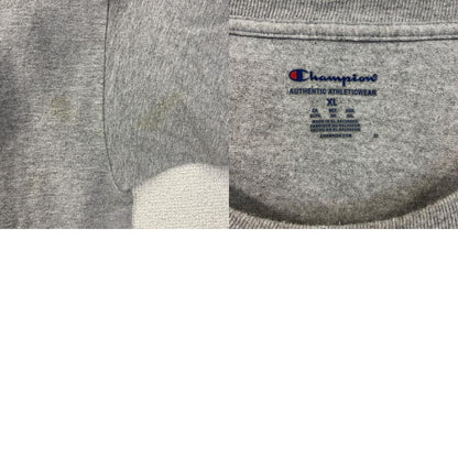 古着 used　champion チャンピオン　半袖プリントTシャツ　グレー　バスケ　クルーネック　レトロデザイン　XLサイズ