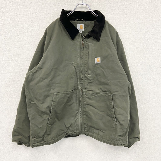 Carhartt　カーハート　フルスイングアームストロングジャケット　ダックジャケット　コーデュロイ襟　カーキ　XLサイズ