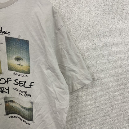 Tee time　半袖プリントフォトTシャツ　英字プリント　白　ホワイト　XLサイズ