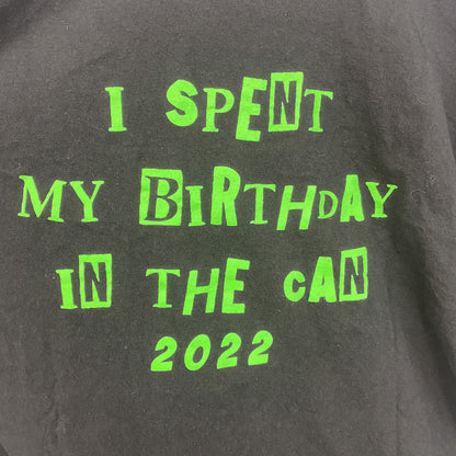 古着 used　GILDAN　ギルダン　半袖クルーネックプリントTシャツ　BIRTHDAY　誕生日　黒　ブラック　Lサイズ