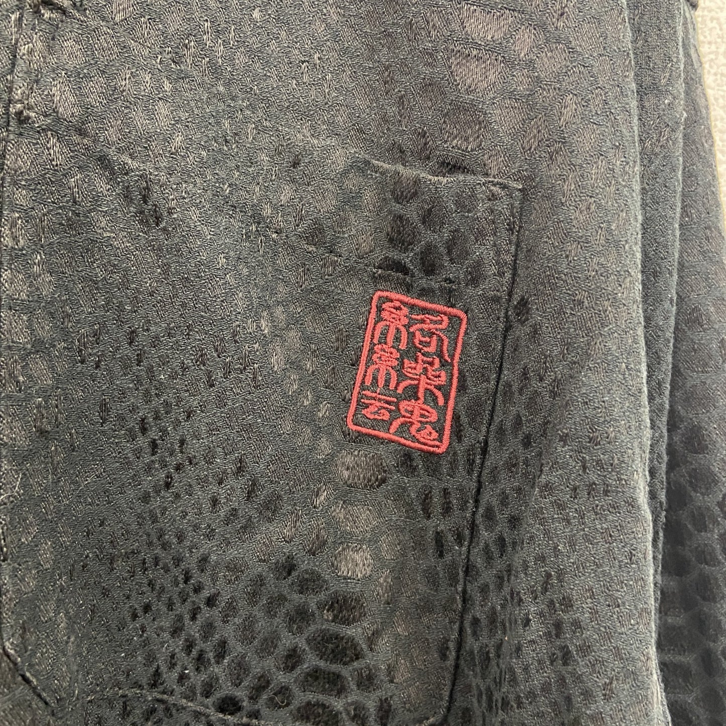 絡繰魂　カラクリタマシイ　長袖シャツ　刺繡デザイン　黒　ブラック　XXLサイズ