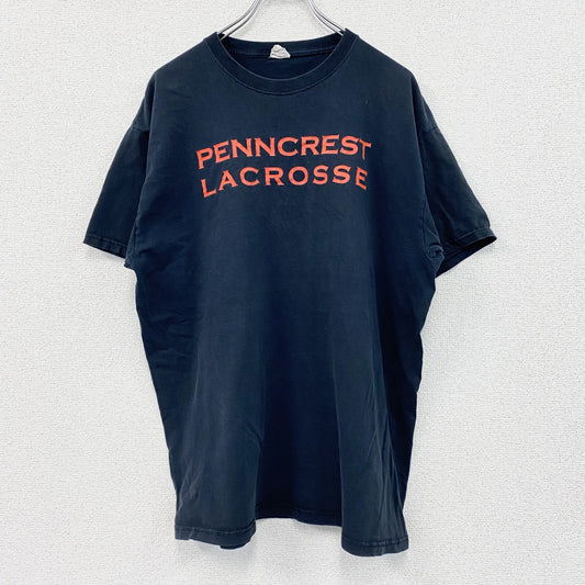 00s～　JERZEES　半袖プリントTシャツ　ヴィンテージ　2連プリント　黒　ブラック　XLサイズ
