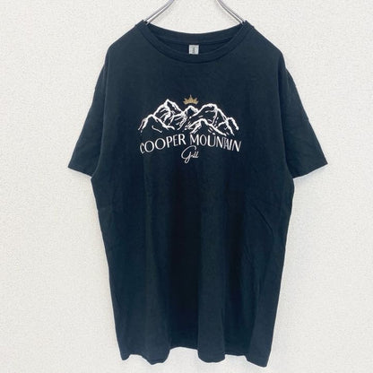 GILDAN　ギルダン　半袖プリントTシャツ　4連プリント　両面プリント　クルーネック　黒　ブラック　Lサイズ