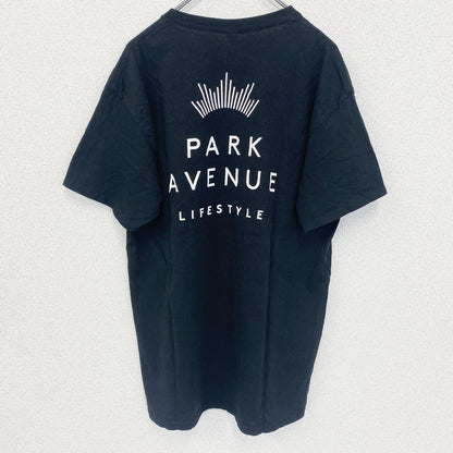 GILDAN　ギルダン　半袖プリントTシャツ　4連プリント　両面プリント　クルーネック　黒　ブラック　Lサイズ