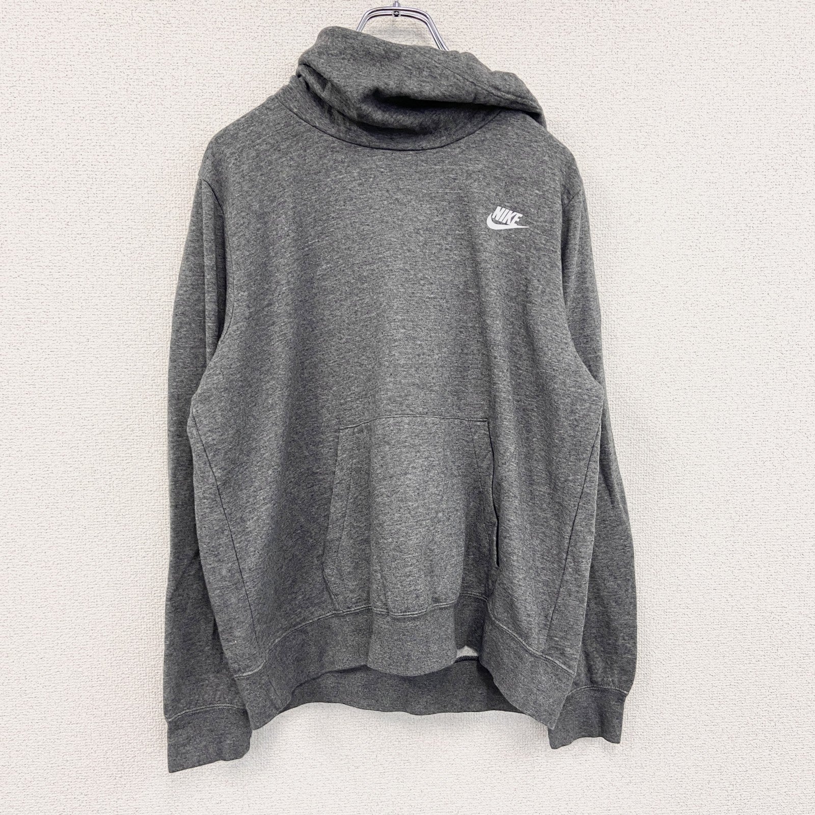 NIKE　ナイキ　スウェットパーカー/フーディー　ハイネック　スウッシュ　灰色　グレー　Lサイズ