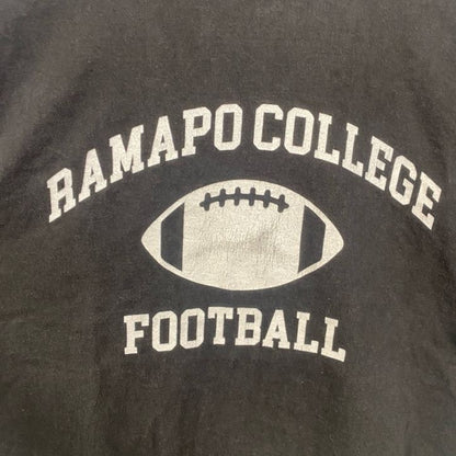 古着 used　半袖カレッジプリントTシャツ　ラマポ大学　ニュージャージー州　クルーネック　フットボール　黒　ブラック