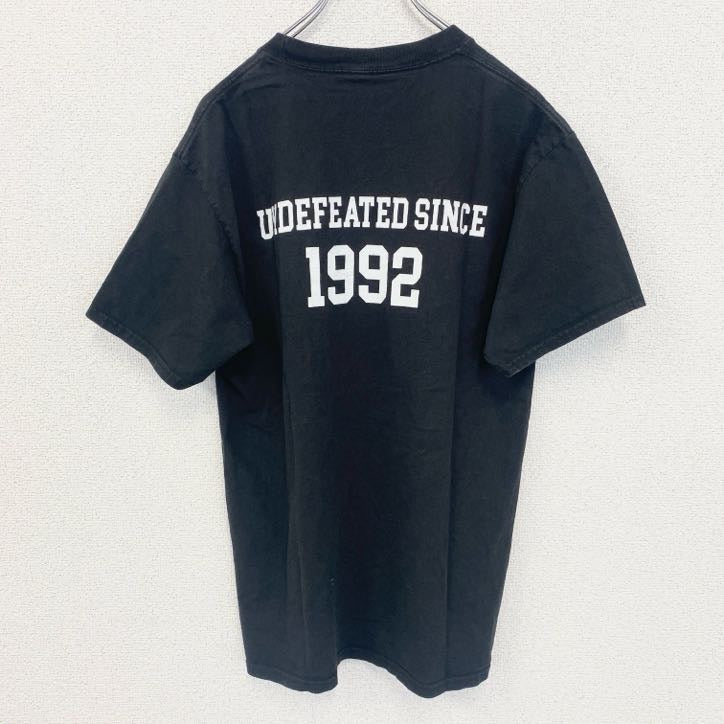 古着 used　半袖カレッジプリントTシャツ　ラマポ大学　ニュージャージー州　クルーネック　フットボール　黒　ブラック