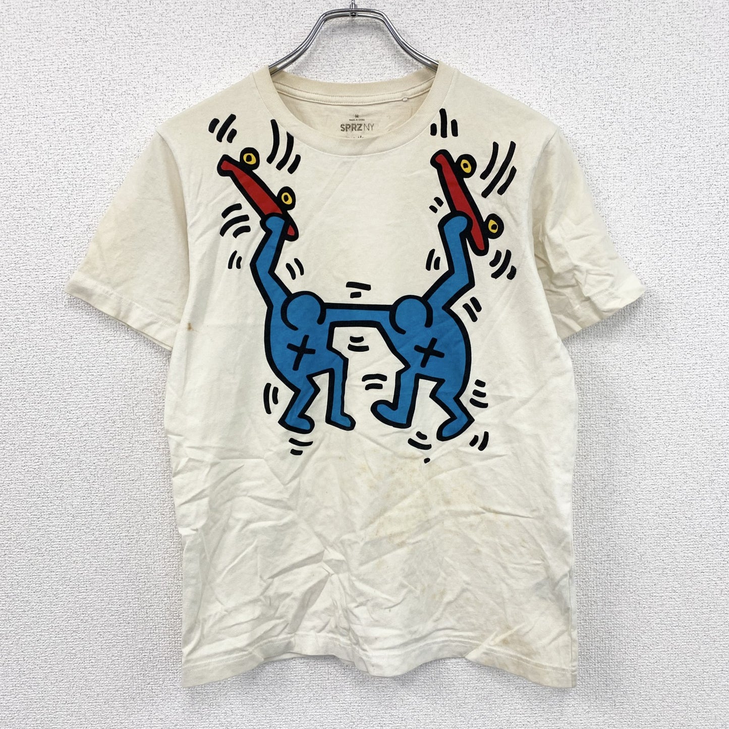UNIQLO　ユニクロ　SPRZ NY　Keith Haring　キースへリング　半袖プリントTシャツ　白　ホワイト　Mサイズ