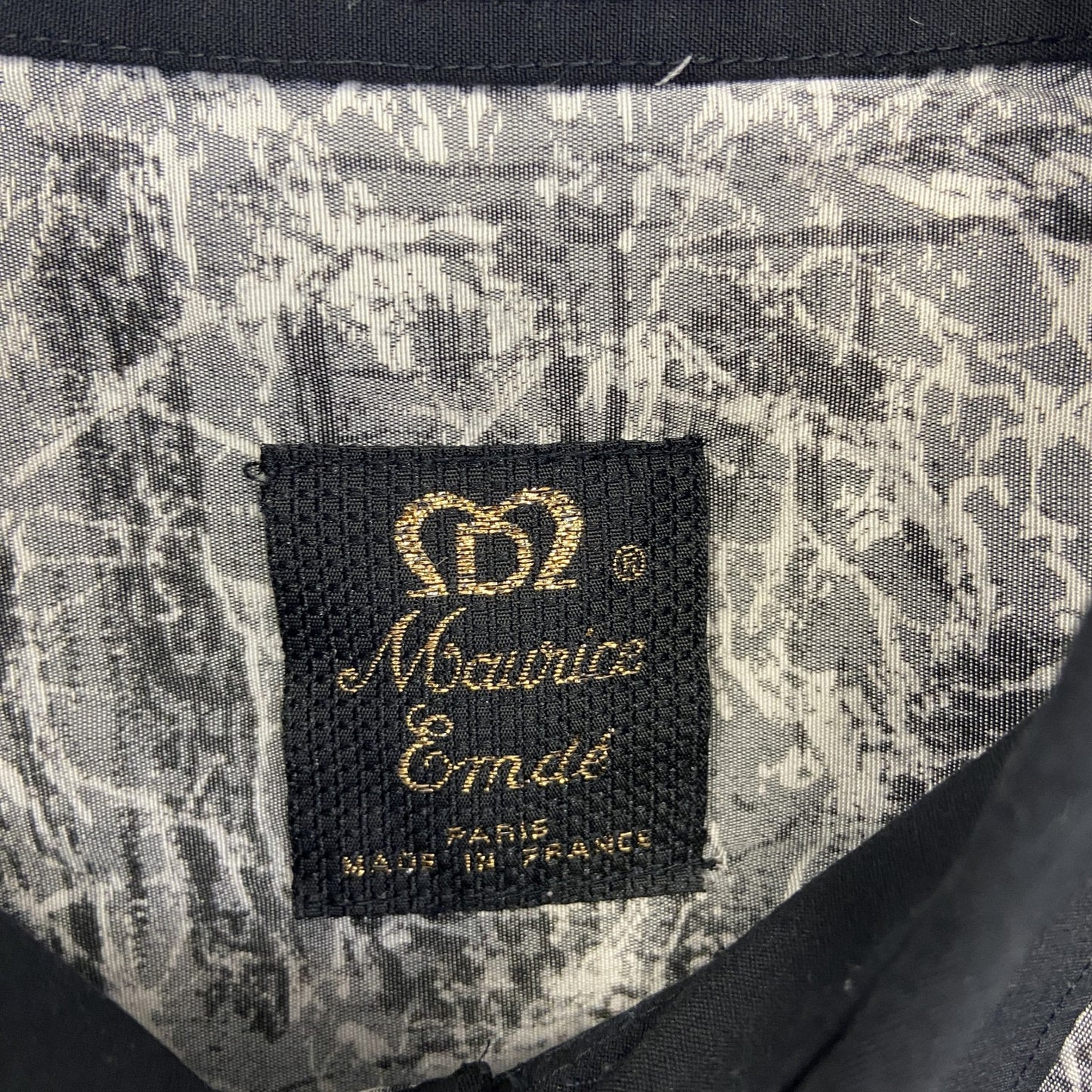 古着 used　Maurice Emde　長袖総柄シャツ　個性的　イタリア製　ポッケ付き　レトロデザイン　カジュアル　Lサイズ
