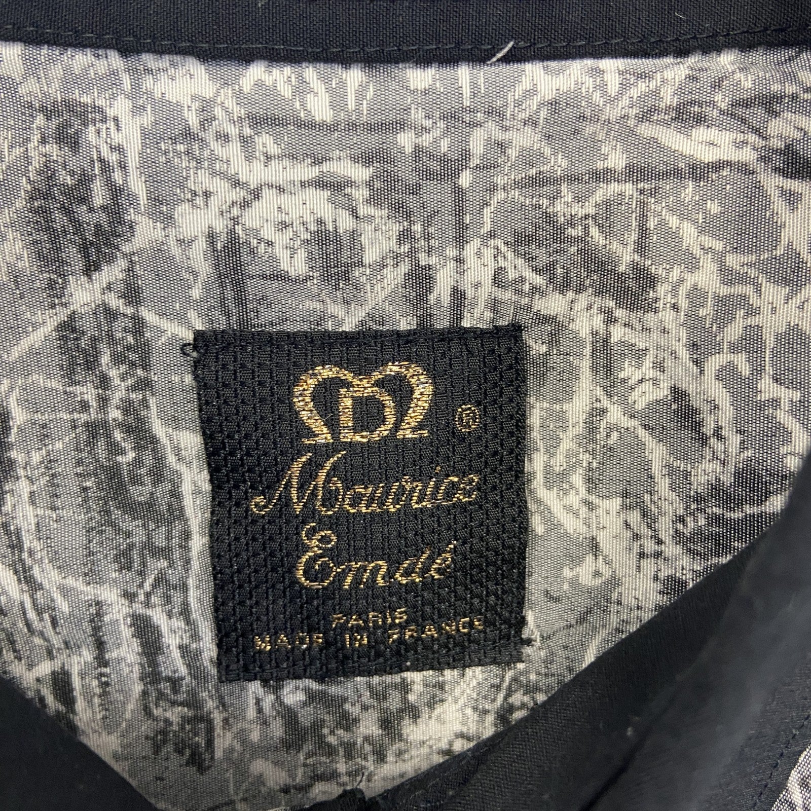 古着 used　Maurice Emde　長袖総柄シャツ　個性的　イタリア製　ポッケ付き　レトロデザイン　カジュアル　Lサイズ