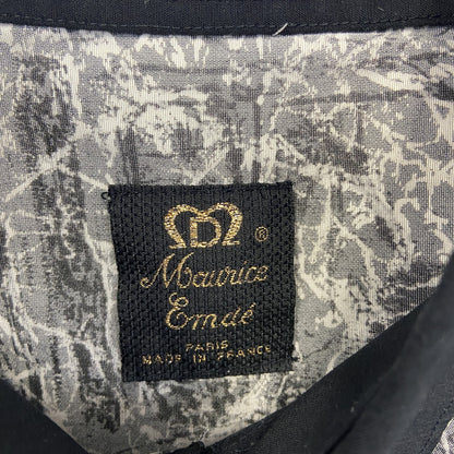 古着 used　Maurice Emde　長袖総柄シャツ　個性的　イタリア製　ポッケ付き　レトロデザイン　カジュアル　Lサイズ