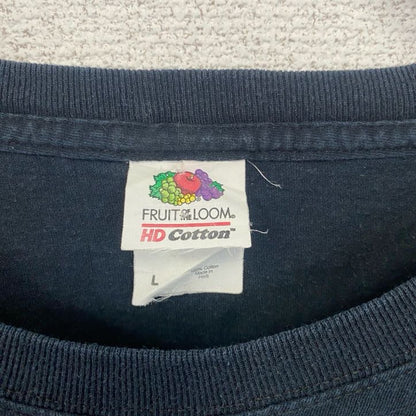 古着 used　フルーツオブザルーム　半袖クルーネックプリントTシャツ　フィットネス　BE FREE　黒　ブラック　Lサイズ