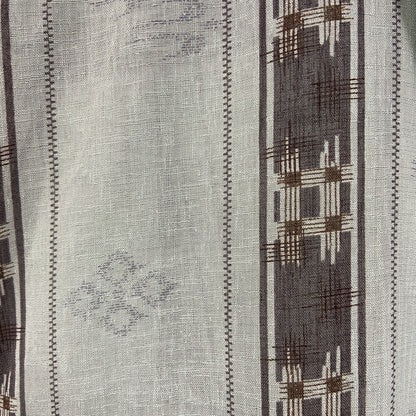 古着 used　元祖かりゆし　半袖総柄シャツ　和柄　ブルー　オーバーサイズ　レトロデザイン　胸ポケット　Lサイズ