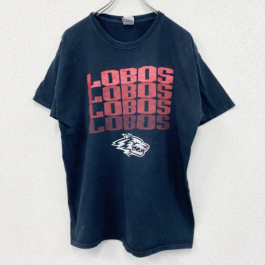 GILDAN　半袖プリントTシャツ　チームT　ニューメキシコロボス　黒　ブラック　Lサイズ
