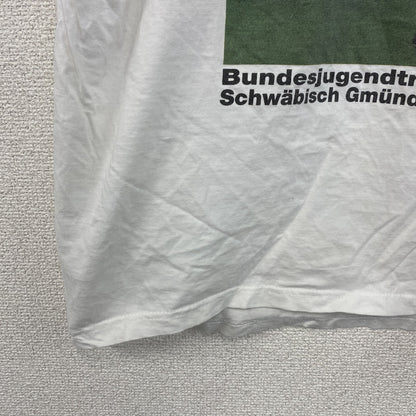 BASIC WEAR　半袖プリントフォトTシャツ　誰やねん　サッカー　両面プリント　クルーネック　白　ホワイト　164サイズ