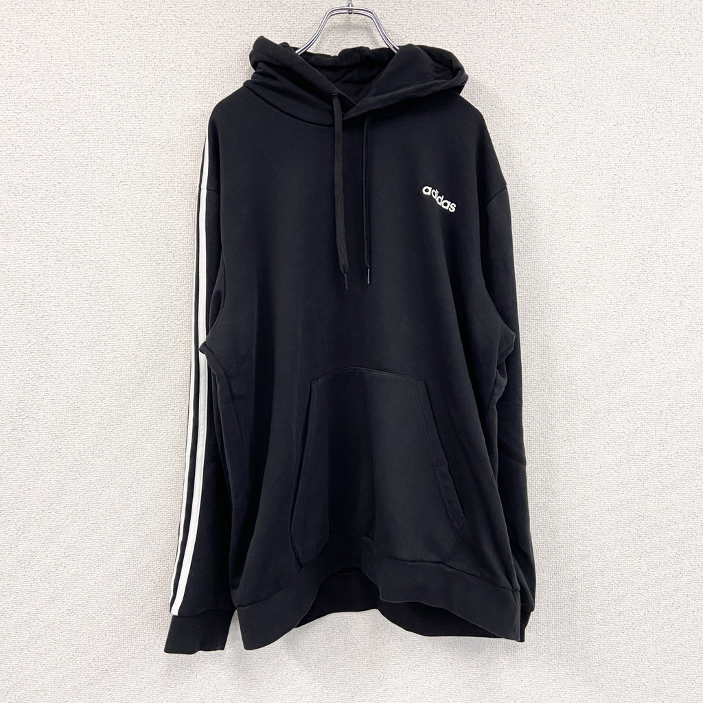 adidas　アディダス　スウェットパーカー/フーディー　黒　ブラック　XLサイズ
