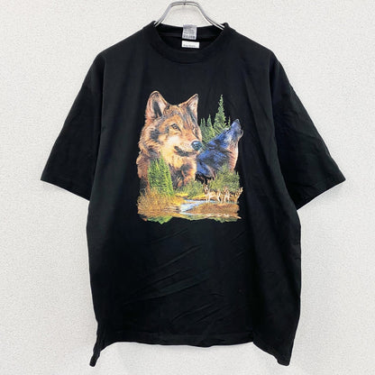 BASIC WORLD PROMOWEAR　半袖プリントTシャツ　黒　ブラック　2XLサイズ