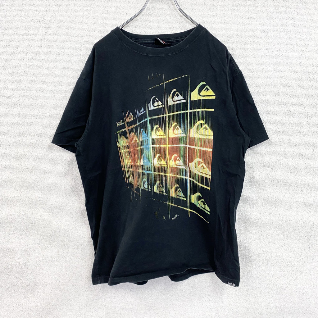 QUIKSILVER　半袖プリントTシャツ　黒　ブラック　Lサイズ