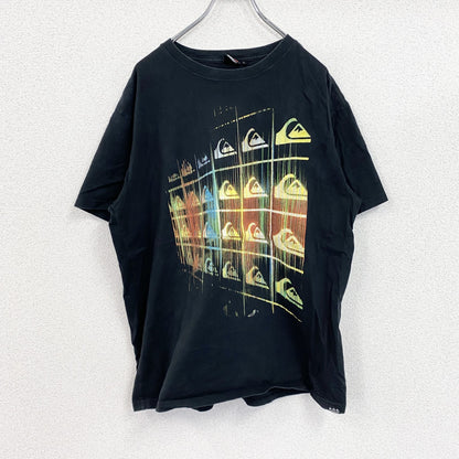 QUIKSILVER　半袖プリントTシャツ　黒　ブラック　Lサイズ