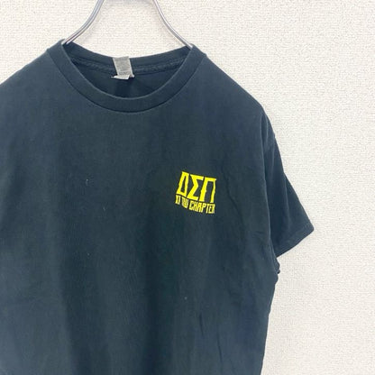 古着 used　GILDAN　ギルダン　半袖デザインTシャツ　バックプリント　サメ　DELTA SIG　黒　ブラック　Mサイズ
