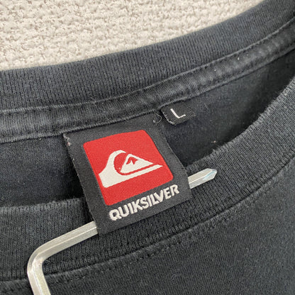 QUIKSILVER　半袖プリントTシャツ　黒　ブラック　Lサイズ