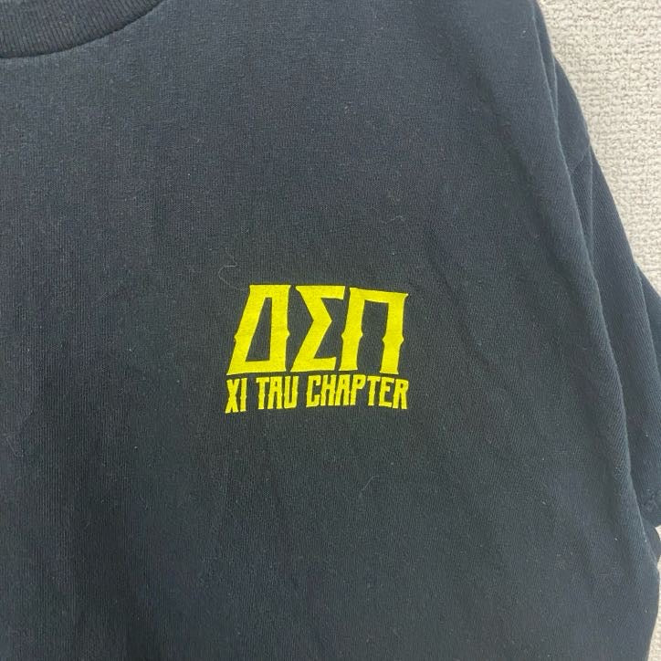 古着 used　GILDAN　ギルダン　半袖デザインTシャツ　バックプリント　サメ　DELTA SIG　黒　ブラック　Mサイズ