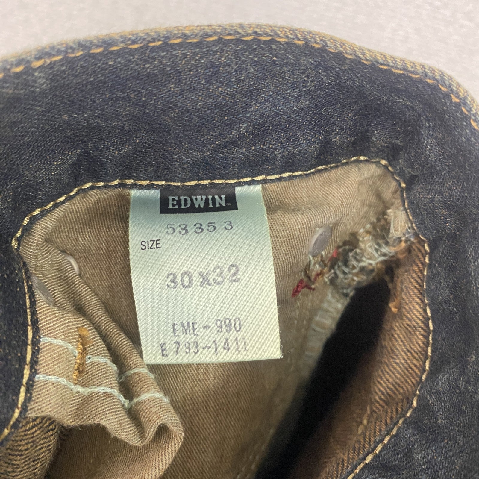 EDWIN　エドウィン　503WS　デニムパンツ/ジーンズ　ジップフライ　縦落ち　鬼ヒゲ　フェード　インディゴ　W30サイズ