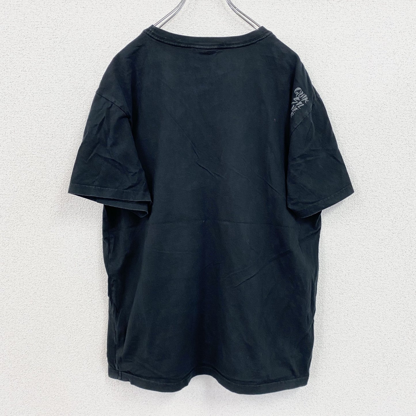 QUIKSILVER　半袖プリントTシャツ　黒　ブラック　Lサイズ