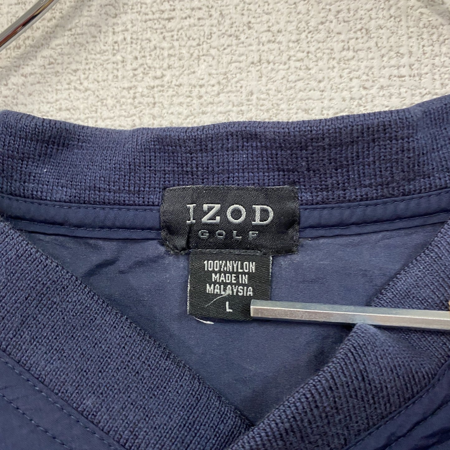 IZOD GOLF　アイゾッド　ナイロンプルオーバージャケット　刺繡ロゴ　紺　ネイビー　Lサイズ