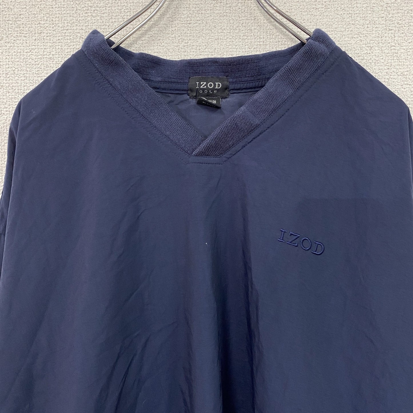 IZOD GOLF　アイゾッド　ナイロンプルオーバージャケット　刺繡ロゴ　紺　ネイビー　Lサイズ