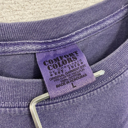 CONFORT COLORS　コンフォートカラーズ　半袖プリントTシャツ　紫　パープル　Lサイズ