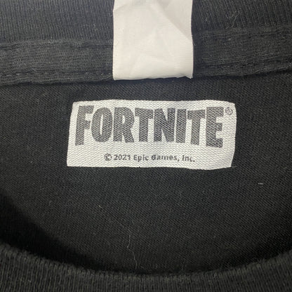 古着 used　Tultex　FORTNITE　フォートナイト　半袖プリントデザインTシャツ　キャラクター　スカル　黒　Lサイズ