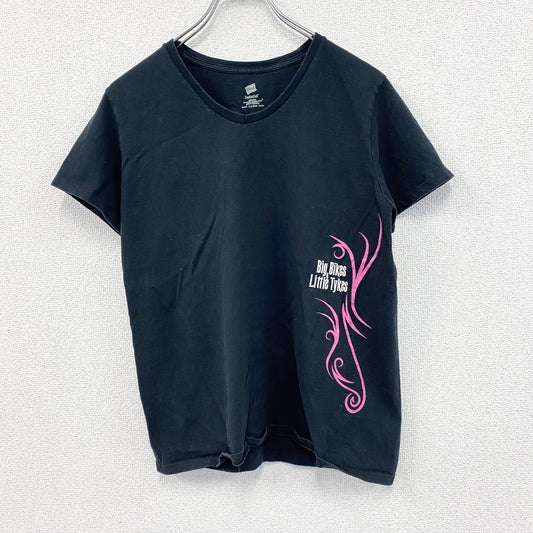 Hanes　半袖プリントTシャツ　ギャルT　黒　ブラック　Mサイズ