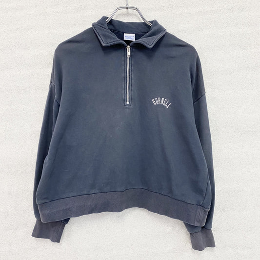 Champion　チャンピオン　ハーフジップスウェット/トレーナー　アーチプリント　フェード　現行　紺　ネイビー　フリーサイズ