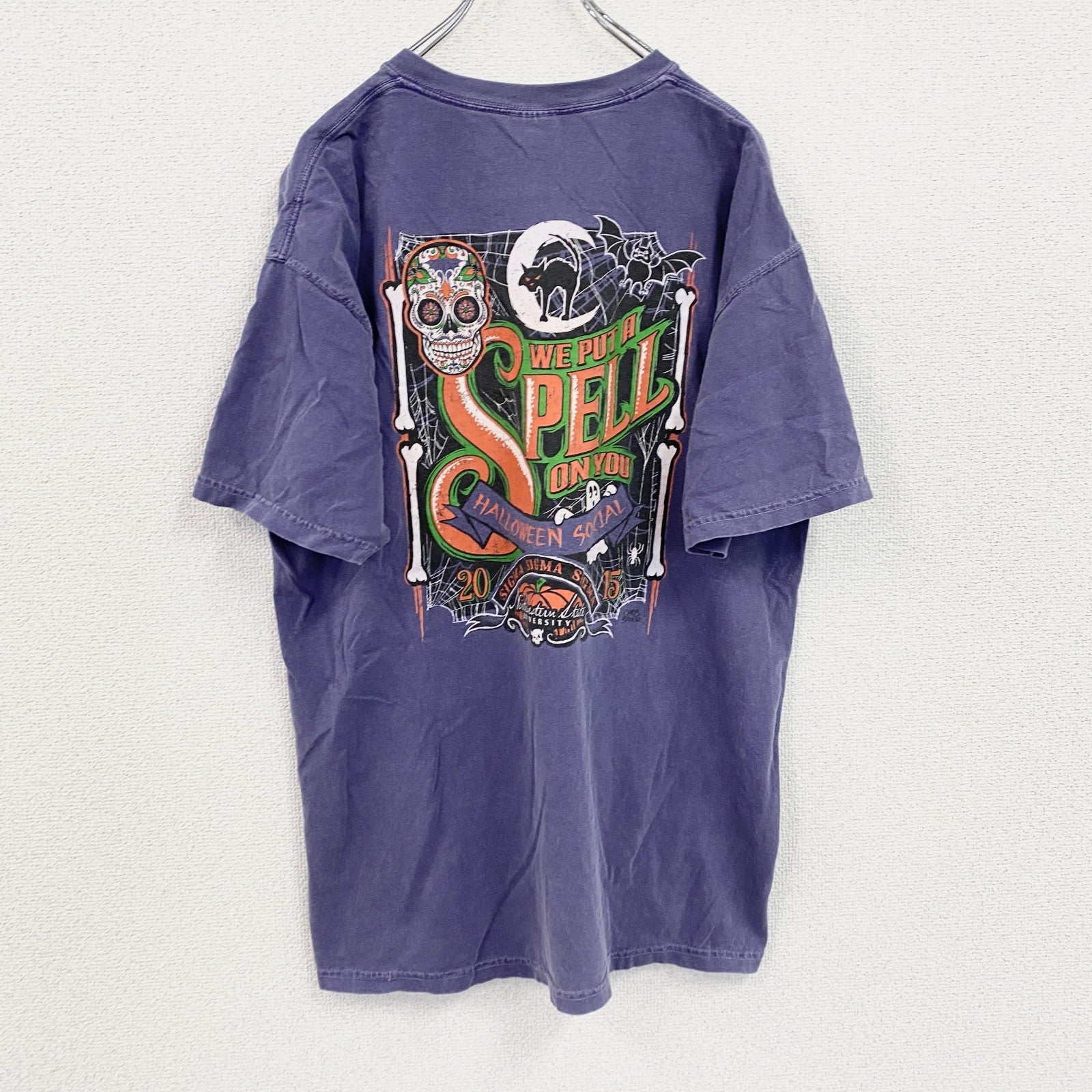 CONFORT COLORS　コンフォートカラーズ　半袖プリントTシャツ　紫　パープル　Lサイズ