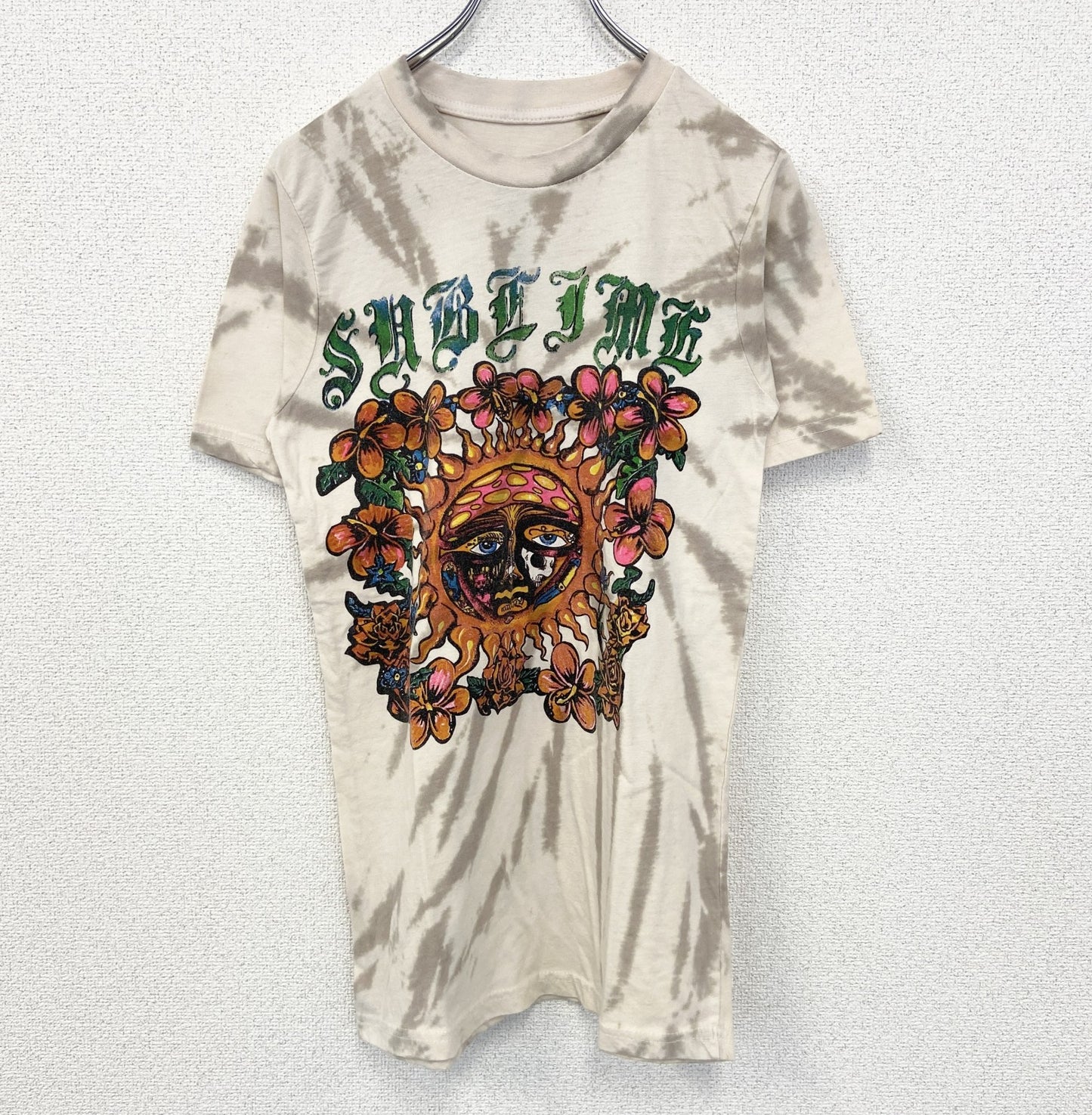 古着 used　Sublime　サブライム　半袖バンドプリントTシャツ　クルーネック　タイダイ柄　レトロデザイン　Sサイズ