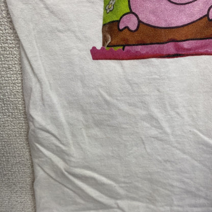 GILDAN　ギルダン　半袖プリントアニマルTシャツ　フォトTシャツ　豚　誰やねん　白　ホワイト　Sサイズ