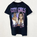 古着 used　CITY GIRLS　シティーガール　半袖プリントTシャツ　個性的　Y2K　クルーネック　レトロデザイン　Sサイズ