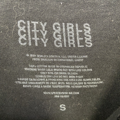 古着 used　CITY GIRLS　シティーガール　半袖プリントTシャツ　個性的　Y2K　クルーネック　レトロデザイン　Sサイズ