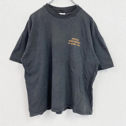 Hanes　ヘインズ　半袖プリントTシャツ　フェード　黒　ブラック