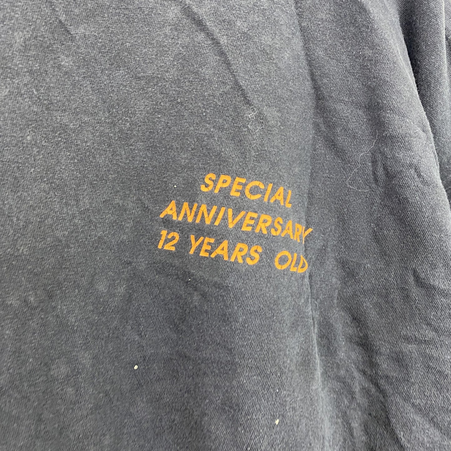 Hanes　ヘインズ　半袖プリントTシャツ　フェード　黒　ブラック